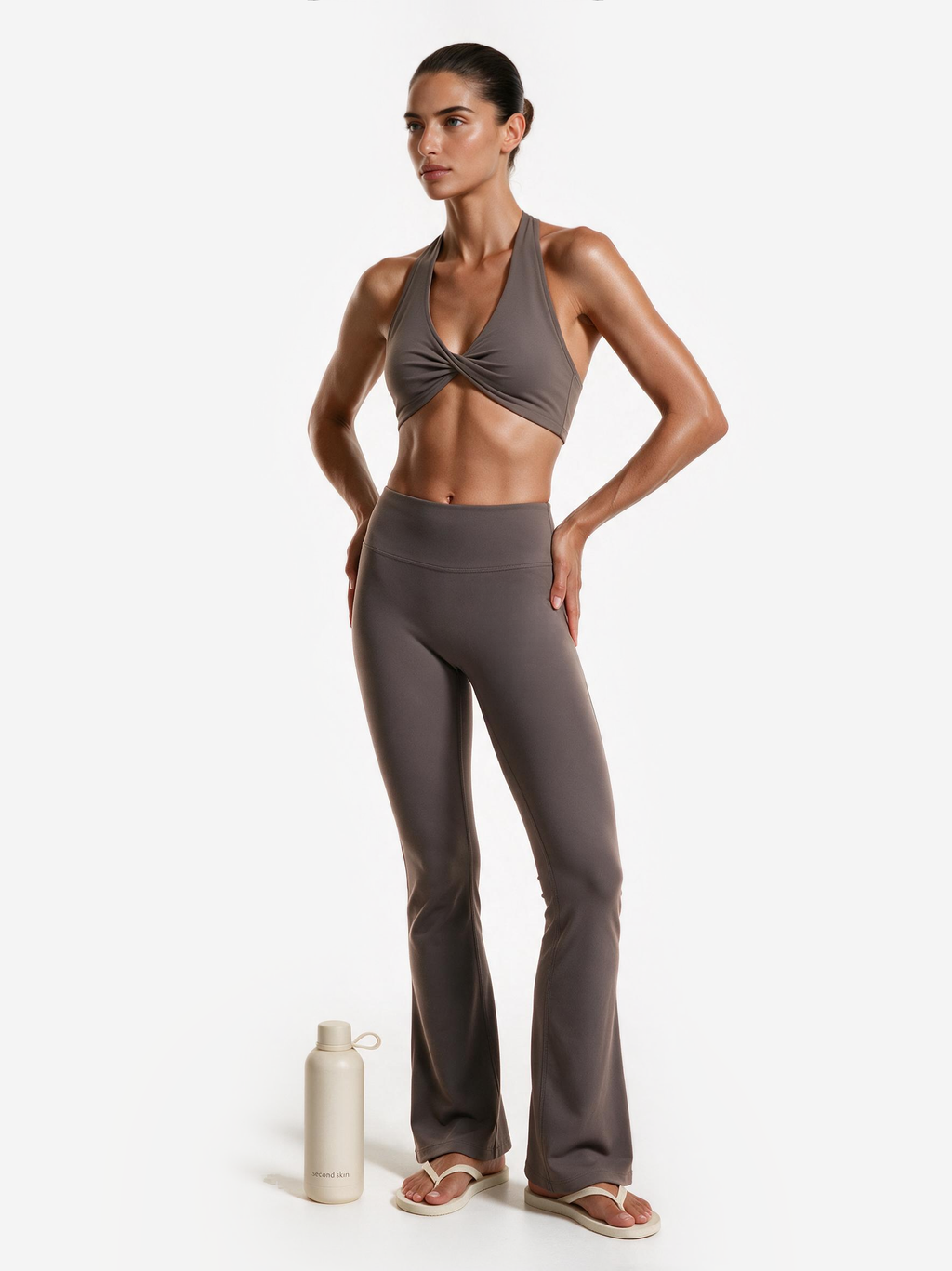 Second Skin Studio High-Waisted Bootcut Legging Mushroom
